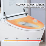 ZNTS Heated Seat Smart Toilet without Bidet, Upmarket Compact Dual Flush Toilet 1/1.28 GPF, Tank less WF314230AAA