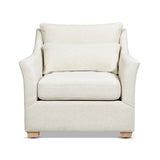 Ada 38" Flared Arm Contemporary Armchair with Lumbar Pillow, Flax White Linen B2719P238346