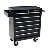 6 DRAWERS MULTIFUNCTIONAL TOOL CART WITH WHEELS-BLACK 69021719