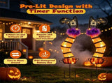 2 Pack Lighted Halloween Witch Legs Yard Decor, Battery Operated 6H Timer Metal Frame Witch Legs 07410876