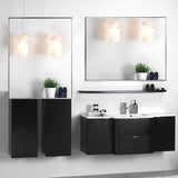 36x24inch Glossy Brushed Silverd Mirror For Bathroom Rectangular Wall Bathroom Mirror Metal W2091P214080