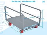 Steel Panel Truck, Heavy Duty Drywall Cart Lumber Cart Platform Truck Flat Cart, 2000lbs, 6" Swivel W1422P208629
