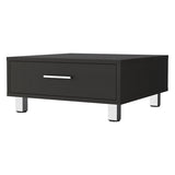 ZNTS Black Wengue 1-Drawer Rectangle Coffee Table B06280212