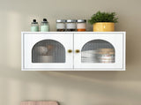 Wall Cabinet, Glass door Display Wall Mounted Cabinet, Floating Cabinet with inadjustable Shelves 22934122