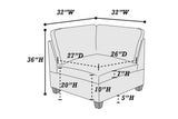 Living Room Furniture Corner Wedge Grey Linen Like Fabric 1pc Cushion Wedge Sofa Wooden Legs B011104190