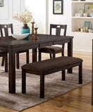 Classic Elegant Design Wooden 1pc Bench Only Dining Room Upholstered Seat Walnut Finish Bench B011P245909