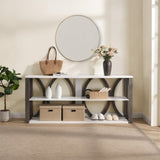 3-Tier Industrial Console Table, 70.87 inch, Narrow Entry Table Long Table with Storage for W2317P230074