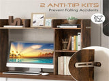 Brown Desktop Bookshelf for 27''/68.58cm Monitor, 93.9825.4073.66cm Engineered Wood Desk Hutch 55638158