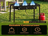 3 Burner Propane Stove 240000 BTU Portable Outdoor Propane Burner Stove Black Metal Frame Max 660 54241863