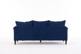 Convertible Combination Sofa Sofa L-Shaped Sofa with Footstools with Storage, Blue Sofa for Living W2012P252427