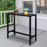 ZNTS 40in Iron With Adjustment Knob Patio Bar Table Black 72049429