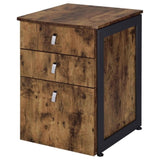 ZNTS Antique Nutmeg 3-drawer File Cabinet B062P153724