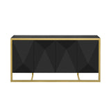 U_STYLE Mahogany Veneer Modern Sideboard with Unique Metal Legs,Suitable for Study,Entryway, N711P230808B