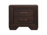 MDF Nightstand with 2 Drawers in Dark Cocoa Finish B016P254582