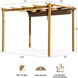 ZNTS Outdoor Retractable Pergola Garden Pergola Patio Grill Gazebo with Heavy Duty Grape Trellis Sunshade W1859110169