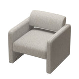 Beige stripe single sofa chair, upholstered comfortable chair with armrests, for dining W487P183020