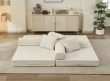 Comfy Convertible Folding Mattress Couch, Floor Bed, Chenille Floor with Armrest, Floor W1143P401145