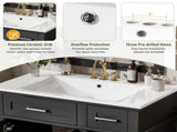 30" Bathroom Vanity with Ceramic Sink, Modern Storage Cabinet with Soft-Close Doors, Deep Drawer & N729P427118B
