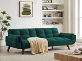 New Design Linen Sofa Furniture Adjustable Backrest Easily Assembled Recliners-GREEN 94890797