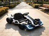 White 24V Electric Drift Go Kart, 7.5 MPH Max Speed, Adjustable Seat Growing Kids, Slow Start 58066727