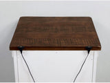 3 Drawers Nightstand with USB Chargers, Distressed White and Walnut B016P252820