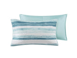 6 Piece Printed Quilt Set with Throw Pillows Aqua Full/Queen B03597637
