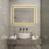 36 in. H LED Single Vanity Mirror in Polished Crystal Vanity LED Mirror for W2026P203669