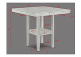 Rustic Farmhouse 5-Pc Counter Height Dining Set Square Table Wood Top Bottom Display Shelf Linen B011P186071