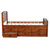 ZNTS . Twin Size Platform Storage Bed Solid Wood Bed with 6 Drawers 13384169