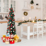 5FT Green Artificial Christmas Tree - 214 Lush Tips, 25 Realistic Pine Cones, Foldable Metal Stand 97114349