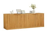 59-inch modern wavy sideboard, curved contour design storage cabinet, 4-door cabinet with storage W1162P339086