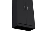 Pantry Cabinet 67" H, 5 Internal Shelves, Two Doors, Black B097P167450