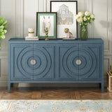 TREXM Retro Sideboard door with Circular Groove Design Round Metal Door Handle for Entrance, Dinning WF307723AAM