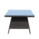 Outdoor patio Furniture Rectangular Dining Table with clear tempered glass W20967121