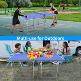 ZNTS 6ft Mid-Size Table Tennis Table Foldable & Portable Ping Pong Table Set for Indoor & Outdoor Games 88950035