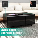 Modern Smart Coffee Table with Built-in Fridge, Bluetooth Speaker, Wireless Charging, Touch Control W1172P175395