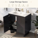 30" Bathroom vanity Set with Sink, Combo Cabinet, Bathroom Storage Cabinet, Solid Wood Frame WF319594AAB