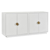 ZNTS TREXM Modern Functional Large Storage Space Sideboard with Wooden Triangular Handles and Adjustable WF318154AAK