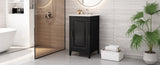 20.3" Bathroom Vanity with Sink, Functional Drawer, Door Shelf, Soft-closing Door, Black N759P218643B