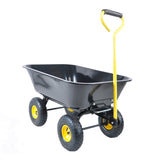 Folding car Poly Garden dump truck with steel frame, 10 inches. Pneumatic tire, black W22783097