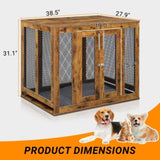 ZNTS Furniture Dog Crate with Tray for Large Dogs, Indoor Aesthetic Puppy Kennel Pet House Dog Cage with 54164521