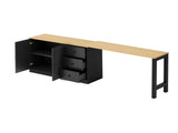 89.7''Wooden Sideboard with Extendable Table,Multifunctional Storage Cabinet with 2 Doors N711P334768O