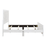 Contemporary White Finish Queen Size Panel Bed Wooden Bedroom Furniture 1pc, Bed in a Box B011P250483