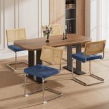 Natural Rattan Dining Chairs Set of 2, Modern Dining Room Chairs with Solid Wood Back for Kitchen W3010P298564