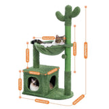 ZNTS Cactus Cat Tree 40" Cat Tower Large Metal Carpet Hammock, Cat Scratching Post for Indoor Cats 93280713