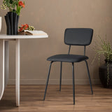 Set of 6 Modern Padded Dining Chairs for Kitchen Bar Office Chair, Black 09325536