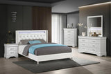 Modern Sleek Bedside Table White 1pc Nightstand Bedroom Furniture Accent Handles Spacious Drawers B011P306183