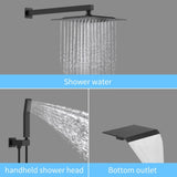 Rain Shower System Brushed Nickel Tub Shower Faucet Set 10 Inch Square Rainfall Shower Head with T3177P269099