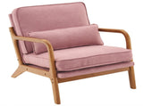Oak Armrest Oak Upholstered Single Lounge Chair Indoor Lounge Chair Pink 54837956