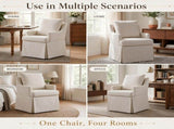 Upholstered Dining Chairs Set of 1, Modern Kitchen Chair Dining Room Chair with 4 Casters, Linen W3916P552438